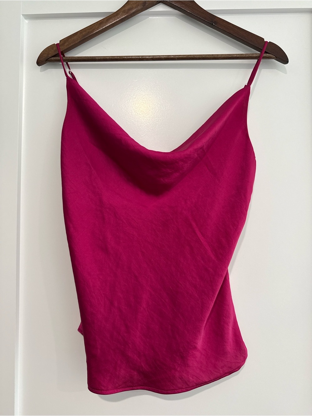 Women’s Fuchsia Cowl Neck Spaghetti Strap Top Size XS